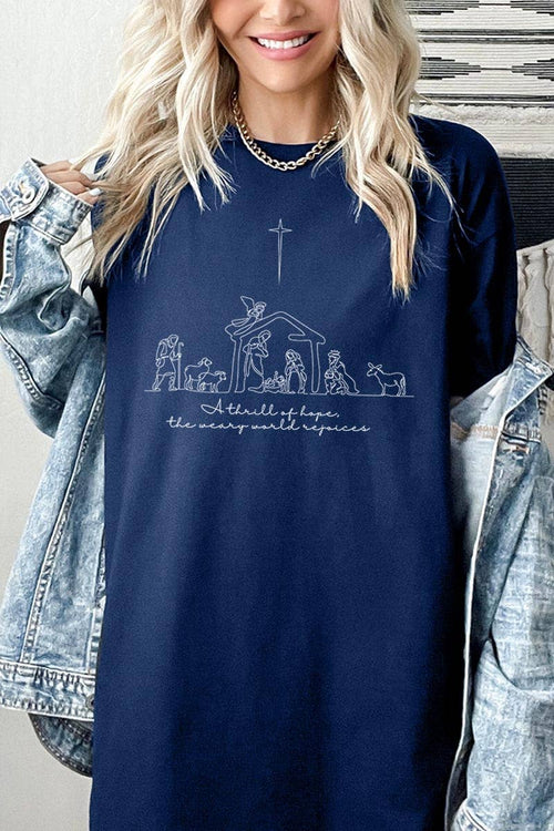A Thrill of Hope Nativity Graphic Heavy Cotton Tee