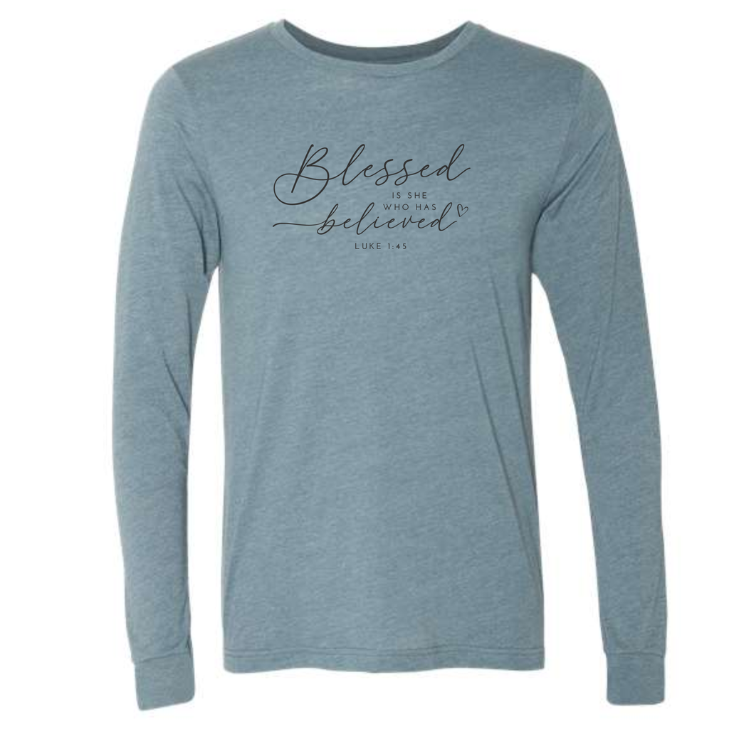 Blessed Fall Graphic Long Sleeve Shirt Custom Verse or Text