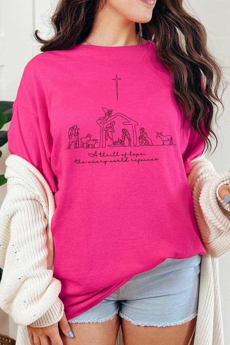A Thrill of Hope Nativity Graphic Heavy Cotton Tee