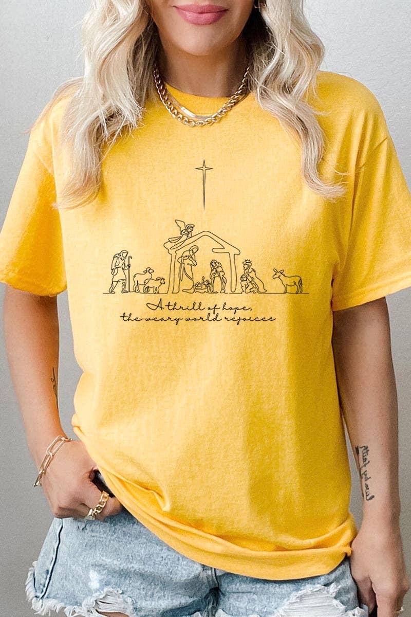 A Thrill of Hope Nativity Graphic Heavy Cotton Tee