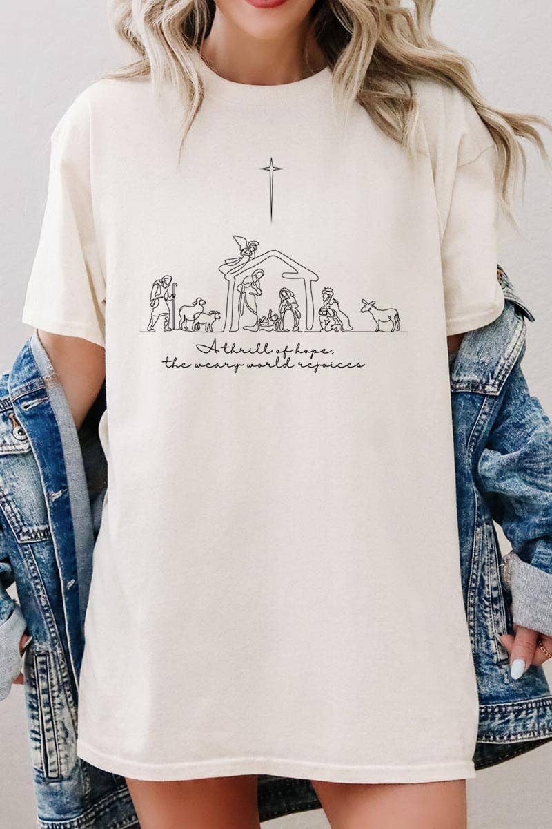 A Thrill of Hope Nativity Graphic Heavy Cotton Tee