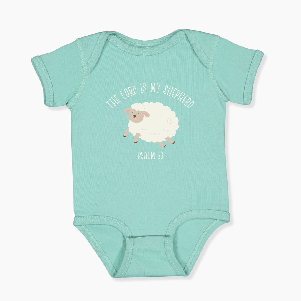The Lord is My Shepherd Baby Easter Bible Verse Onesie