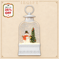 Lighted Snowman Christmas Tree Glitter Lantern