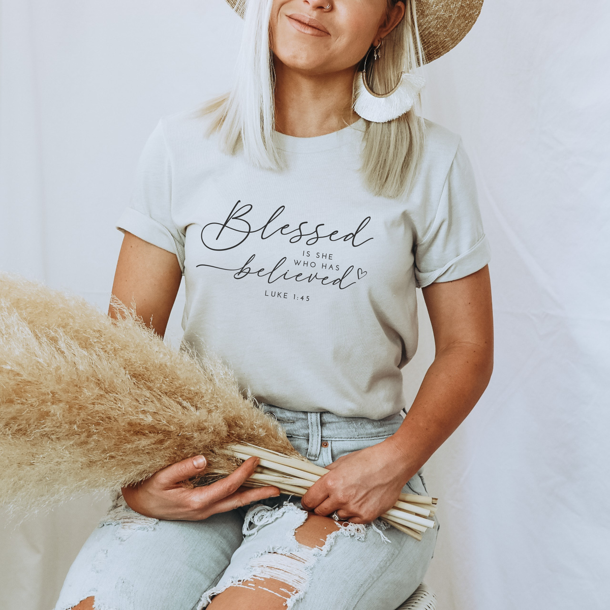 Blessed Fall Graphic Long Sleeve Shirt Custom Verse or Text