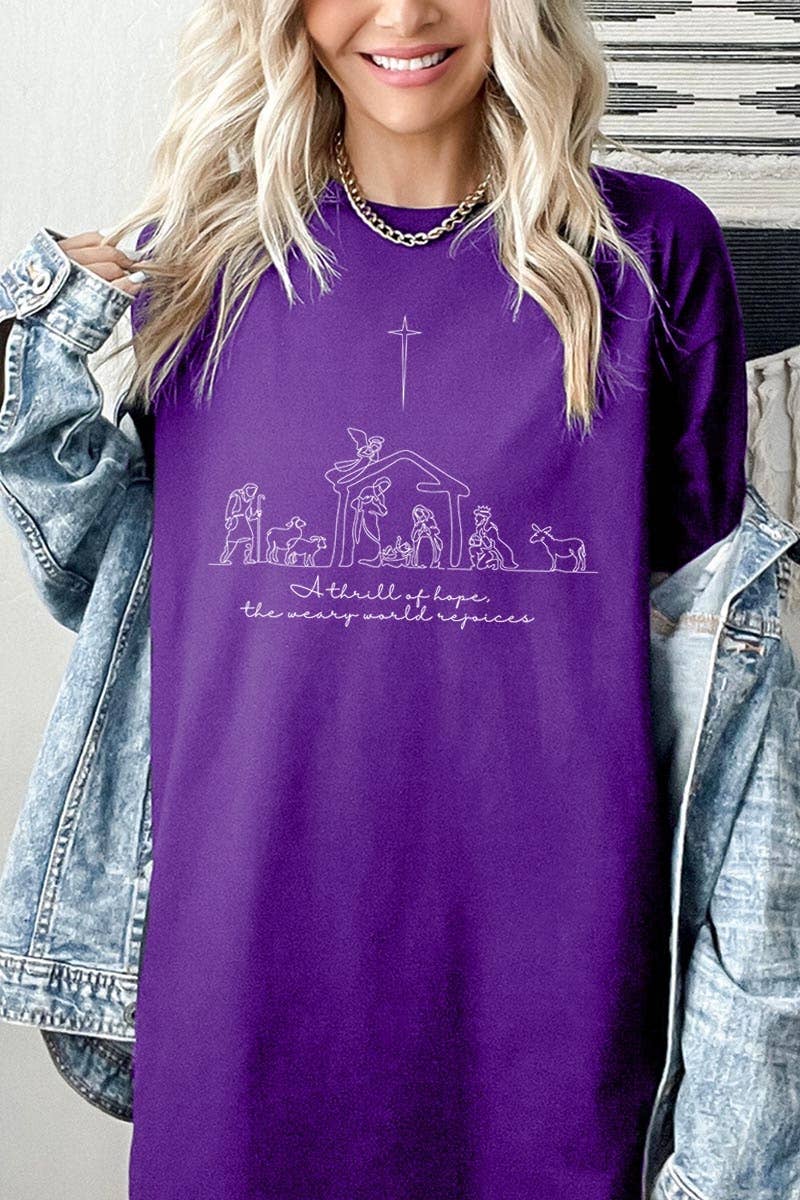 A Thrill of Hope Nativity Graphic Heavy Cotton Tee
