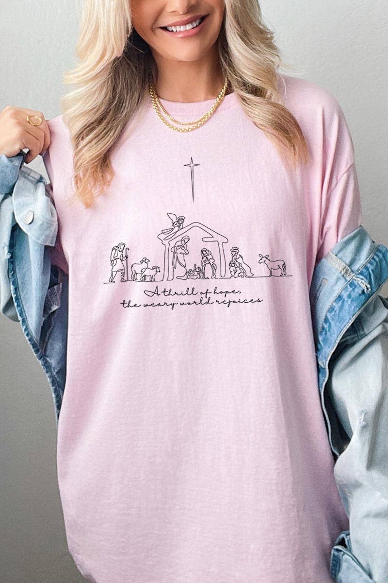 A Thrill of Hope Nativity Graphic Heavy Cotton Tee