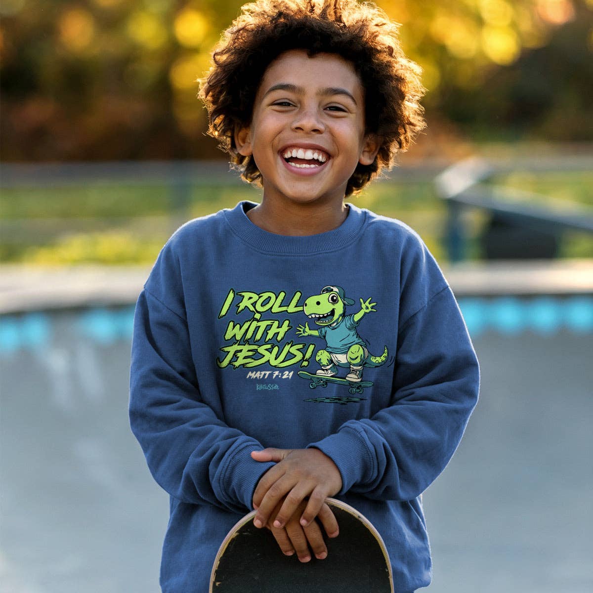 Kerusso Kids Sweatshirt Dino Skateboard