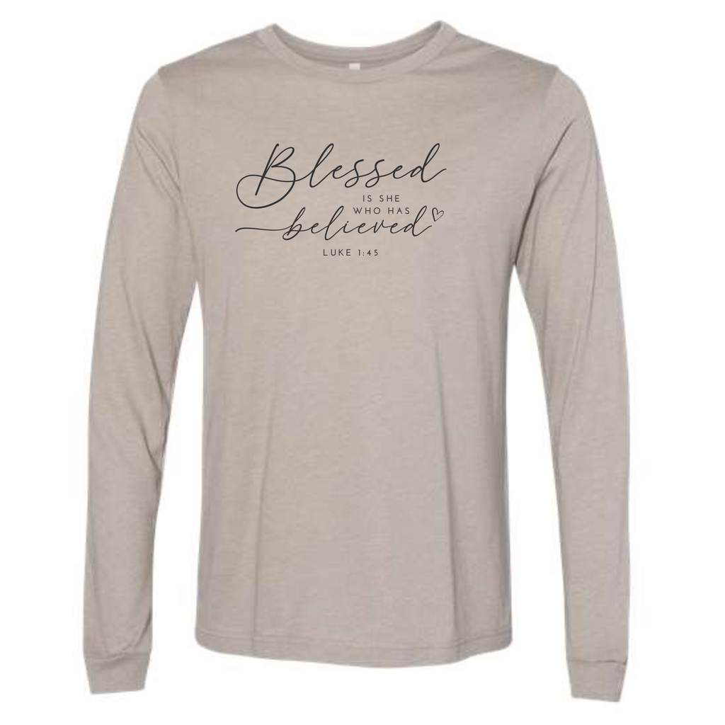 Blessed Fall Graphic Long Sleeve Shirt Custom Verse or Text