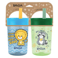 Kerusso 15 oz Silicone Straw Cup Raccoon & Lion (2 Pack)