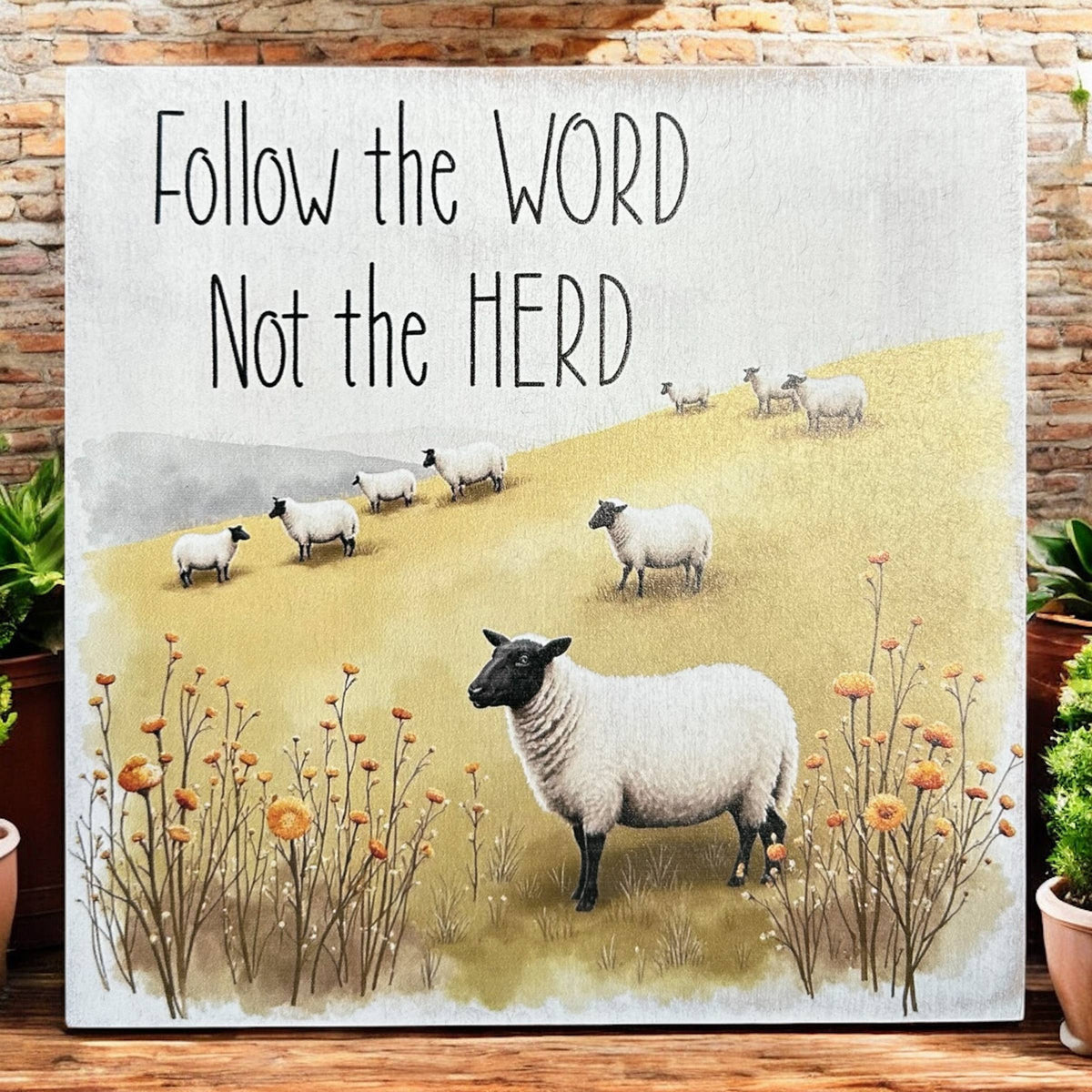 Follow the Word Not the Herd - Rustic Wood Sign 